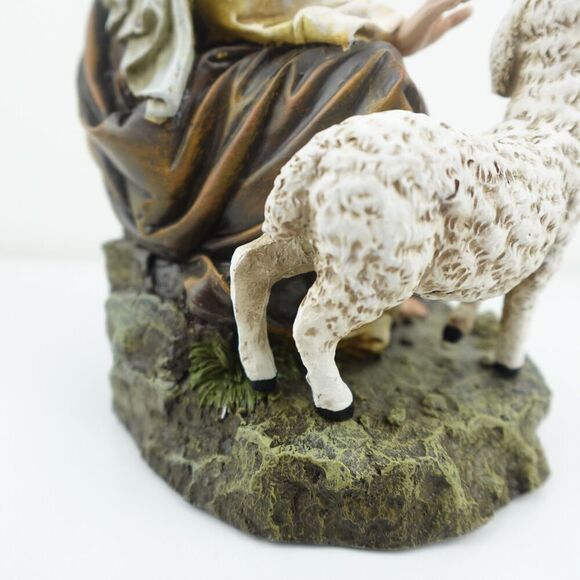 Jesus As The Good Shepherd With Two Sheep At His Feet - Picture 10 of 15